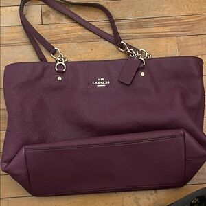 Coach Deep Purple Leather Tote